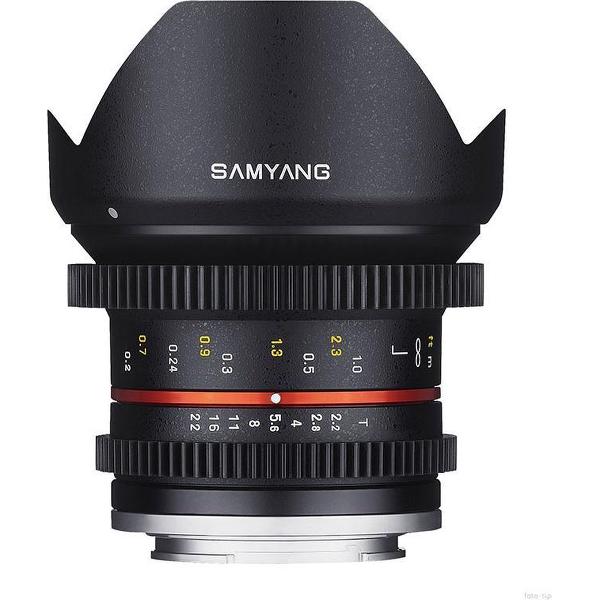 Samyang 12mm T2.2 NCS CS VDSLR SLR Ultra-groothoeklens Zwart