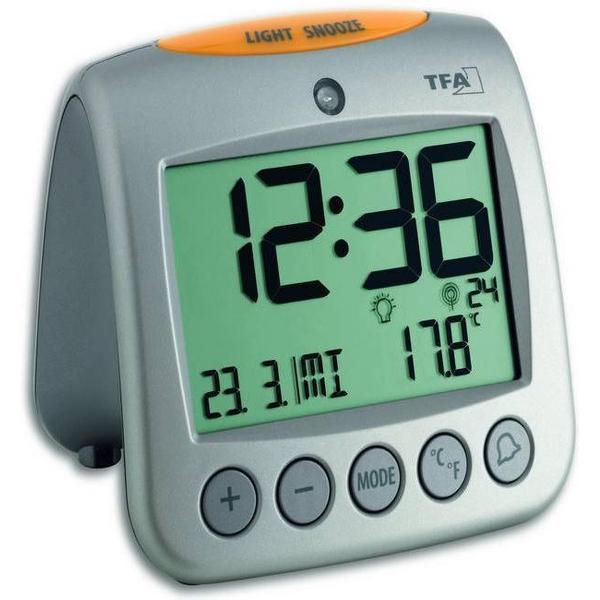TFA Dostmann 60.2514 Wekker Zendergestuurd Zilver Alarmtijden: 2