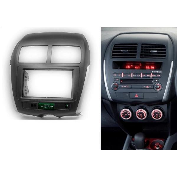 2-DIN PEUGEOT (4008) 2012+ / MITSUBISHI ASX, RVR, Outlander Sport 2010+ / CITROEN C4 Aircross 2012+ (w/PCB for Airbag and Alarm signal) frame Audiovolt 11-103