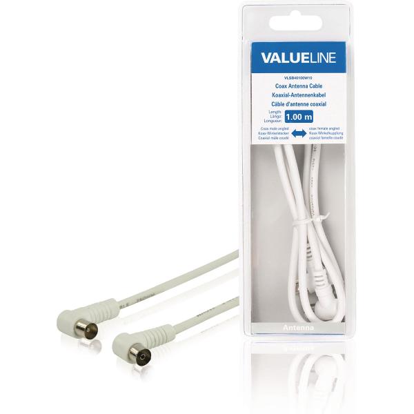 Valueline VLSB40100W10 coax-kabel 1 m Wit