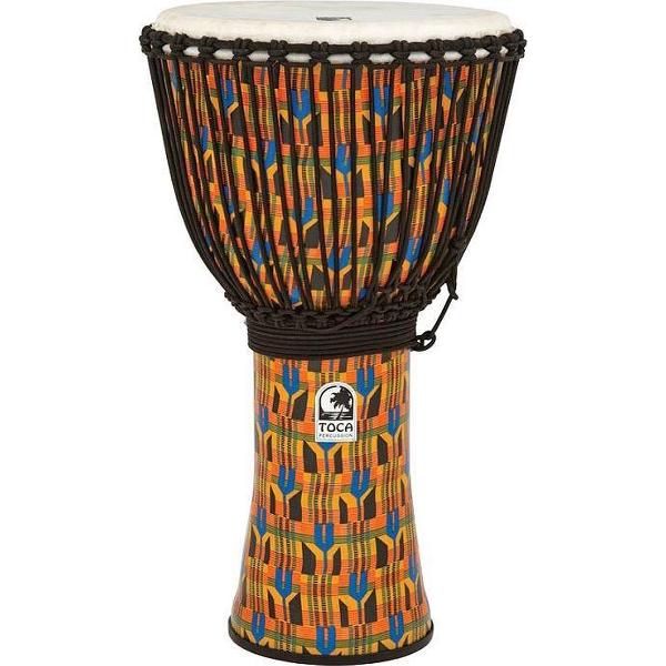 Toca SFDJ-12K Synergy Freestyle Djembe Rope Kente Cloth djembé