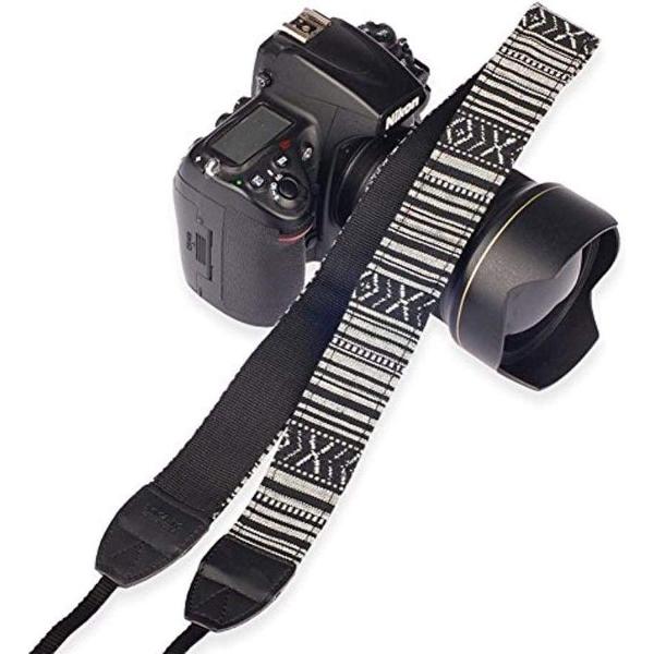 camerariem Nek Strap Band DSLR / Nikon / Canon / Sony VintageZWART