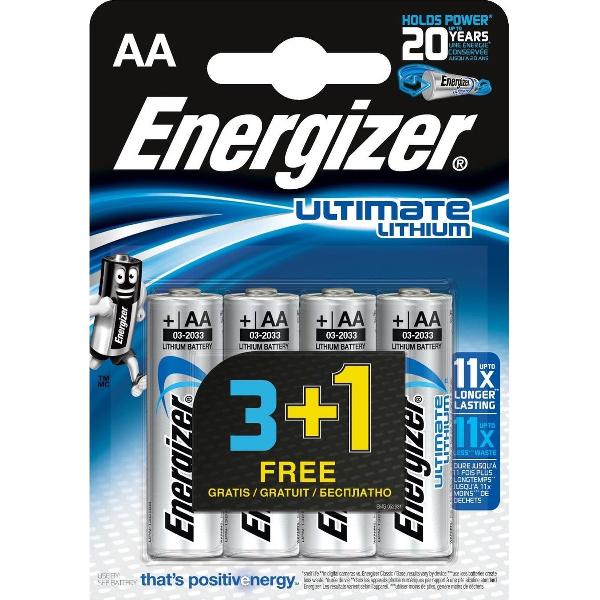 Energizer Lithium 3+1 AA pack