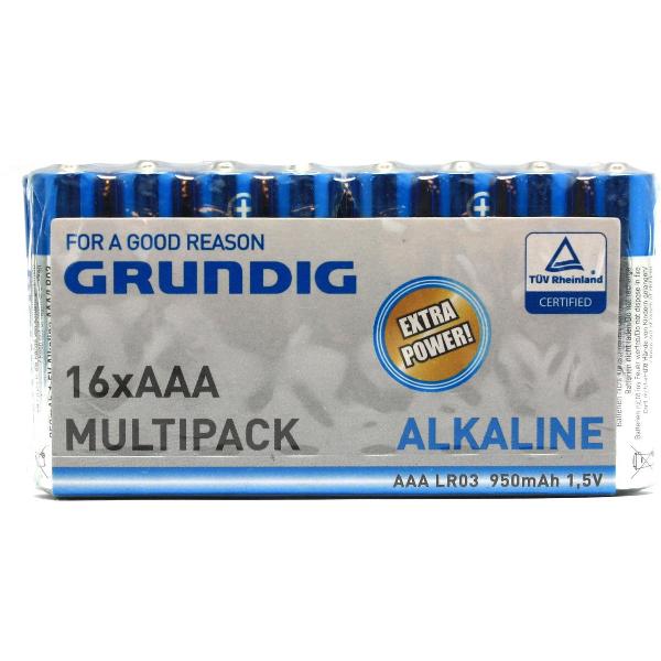 Grundig alkaline batterijen AAA - 16 stuks - extra power