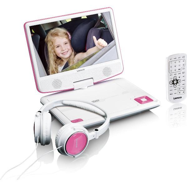 Lenco DVP-910 Portable DVD-speler met batterij - 9 inch - Roze