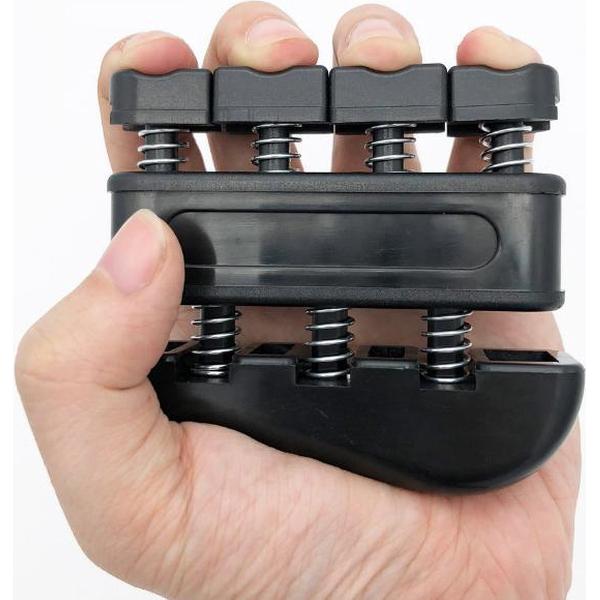 Vinger Exerciser - Vinger Trainer - Hand Sterkte Workout - Incl. Grip - Speciaal voor Gitaar Bas Piano Spelers - 5 lbs Medium Tension Gewicht