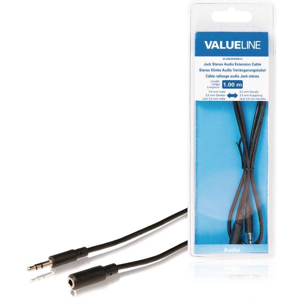 Valueline VLAB22050B10 audio kabel 1 m 3.5mm Zwart