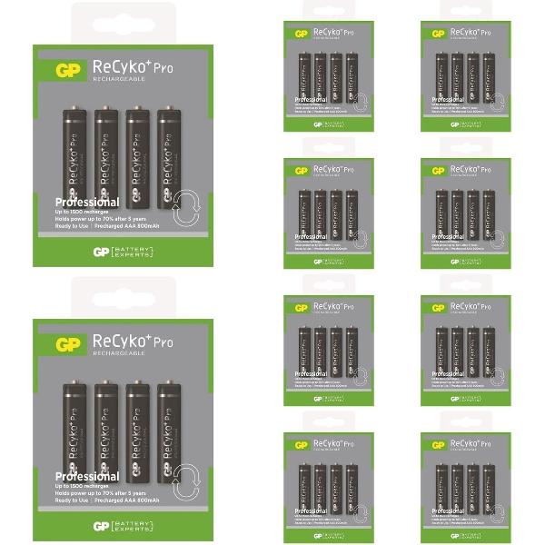 40 Stuks (10 Blisters) - GP R03/AAA ReCyko+ Pro Professional 800mAh oplaadbaar