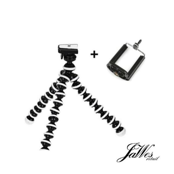 Jawes- Statief houder- Flexibel- Telefoon houder- Anti slip design- Tripod Octopus- Foto’s- Camera- Video- Houder- Selfie- Buigbaar- Wit- Zwart