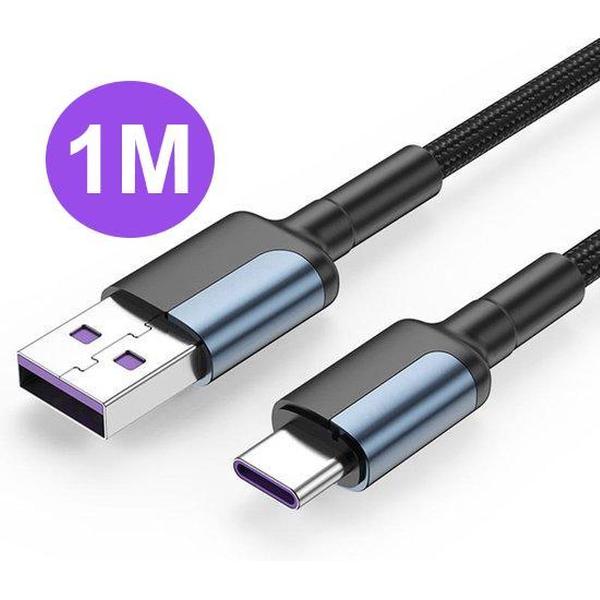 USB-C Oplaad en Data Kabel - 1 Meter - Geschikt Voor - Samsung - Huawei - Xiaomi - Sony - OnePlus - Motorola - Laadkabel - Ondersteund Snelladen