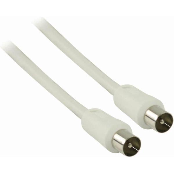 Nedis CSGP40290WT20 Franse Coaxkabel Iec (coax) Male 9 Mm - Iec (coax) Male 9 Mm 2,0 M Wit