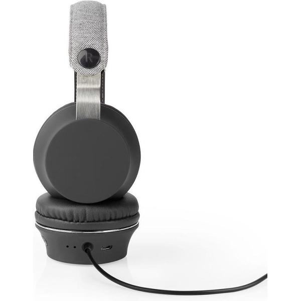 Nedis FSHP150GY Bluetooth®-koptelefoon Met Geweven Stof Bekleed On-ear |18 Uur Afspeeltijd Antraciet / Zwart