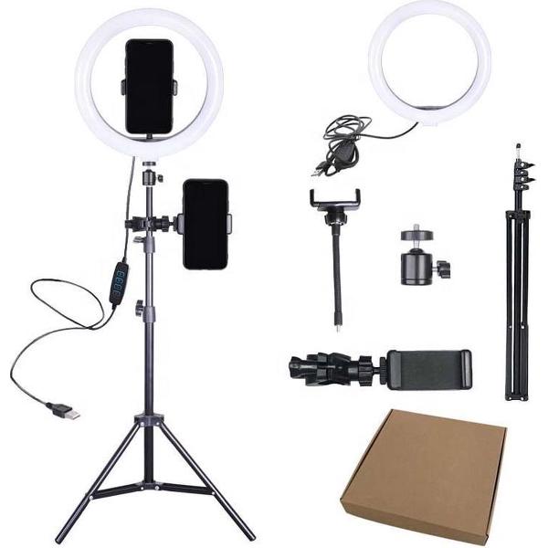 Krexs - Ringlamp - Ring Light - Selfie Lamp - Studiolamp - Flitser – Make Up Lamp - TikTok – Instagram - 1,50 meter