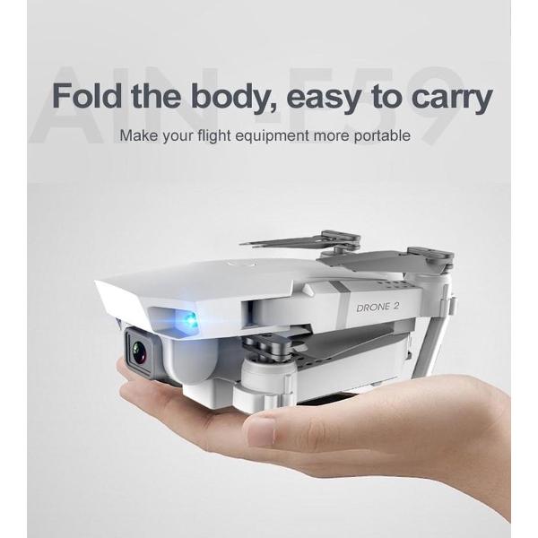 Drone Met Camera E58- Fly More Combo - 1 Extra Accu - Opbergtas - Grijs - Mini Drone