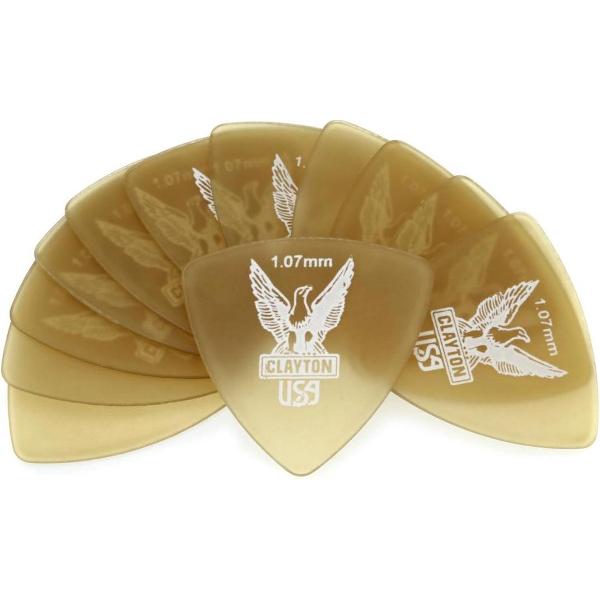 Clayton Ultem Gold rounded triangle plectrum 1.07 mm 6-pack