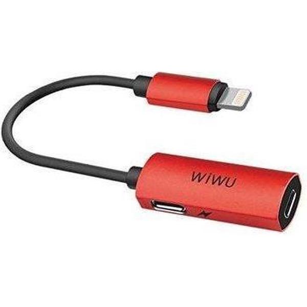 LT02 Lightning To Dual Lightning Adapter voor Apple (Compatible iOS 11) - Rood