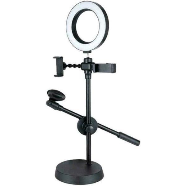 Ringlamp -tik tok lamp studiolamp Live Voice Professional Mobile Phone Stand 3 in 1 ringlicht + telefoonbeugel + microfoonbeugel