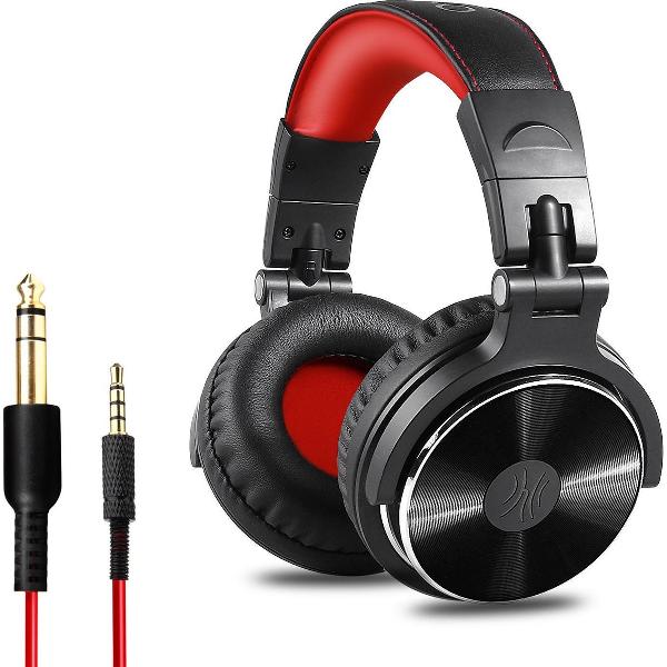 OneOdio Studio Dj Headphone Pro 10 - Over-ear Koptelefoon - Hoofdtelefoon - DJ set - Kop Telefoon - Professionele Koptelefoon - Muziek Studio - DJ Set Mengpaneel - DJ Headphones (Rood)