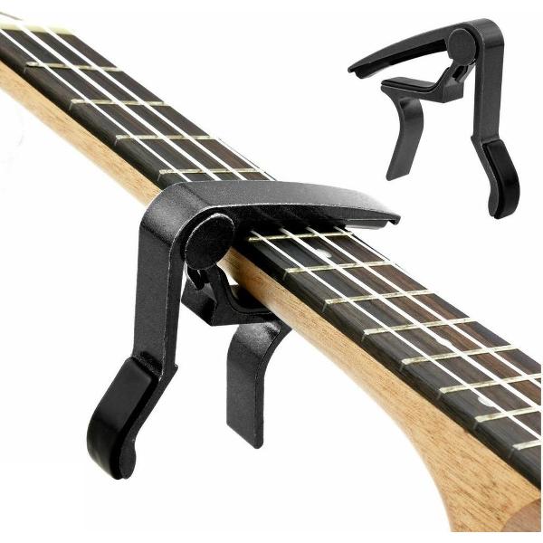 LUXE Aluminium Gitaar Capo - Professionele Capo - Gitaar Klem - Gitaarklem - Guitar Capo - Elektrische gitaar -Gitaarcapo - Akoestische Gitaar - Klassieke Gitaar - Capodaster - ZWART