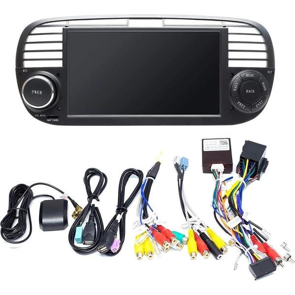Fiat 500 2007-2015 Android 10 navigatie en multimediasysteem PX5 4+64GB ZWART