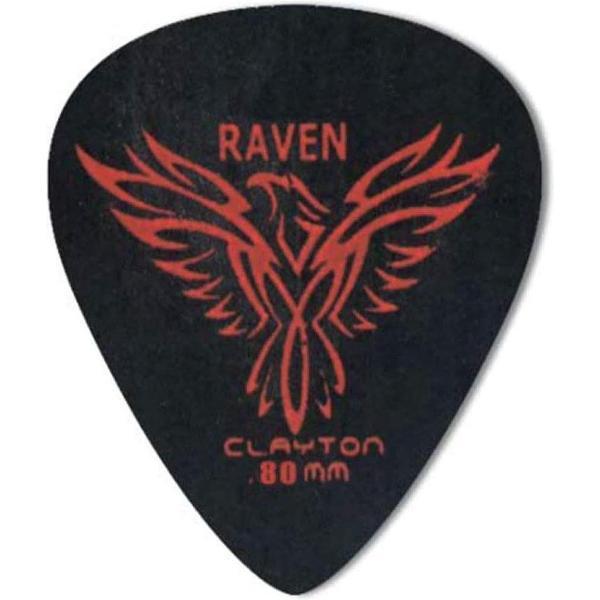 Clayton Black Raven standaard plectrums 0.80 mm 6-pack