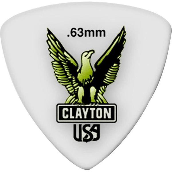 Clayton Acetal rounded triangle plectrums 0.63 mm 6-pack