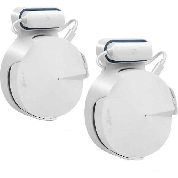 POCI Houder voor Wandmontage voor TP-Link Deco M5 Whole Home Mesh WiFi-systeem 2 stuks pakket, uitlaatbeugel voor Deco M5 Mesh-WIFI en Router Systeemkabelbeheer Zonder Schroeven en Gemakkelijk te Verplaatsen. Wall mount bracket for Tp-link M5.