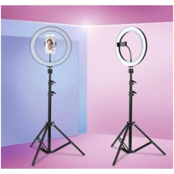 LED Ring Light 30 cm/12 inch met Verstelbaar Statief (56 tot 160cm) - Inclusief Telefoonhouder -/ / Youtube / Streaming - - Studio Ringlamp - Studiolamp