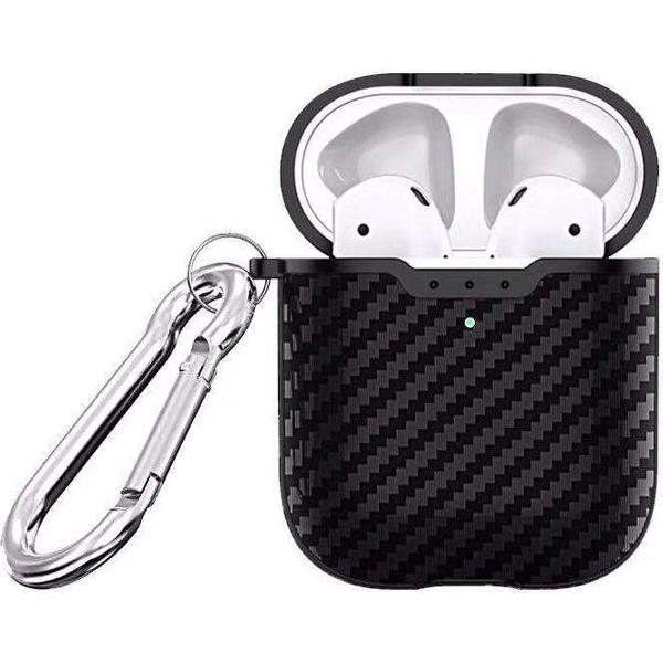 WiWu iShell 360 TPU Beschermhoes Case met Sleutelhangers voor Apple AirPods 1 / 2 - Donkergrijs