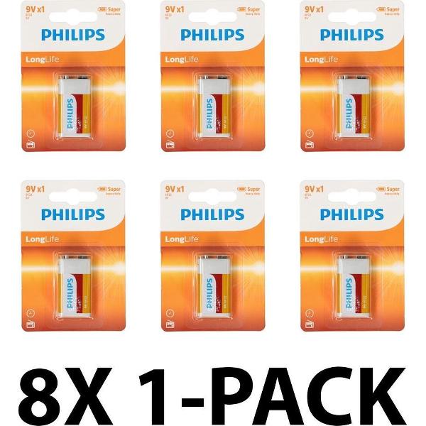 Philips 9V batterijen - Alkaline - Voordeelverpakking 6 stuks