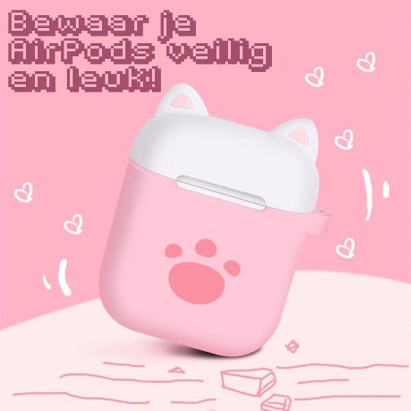 Apple Airpods Case - Dieren Katten Design - Siliconen - Cat Design - Plastic - AirPods Hoesje dieren
