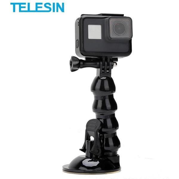 PRO SERIES Auto Zuignap Mount Houder met Flexibele Extension + Telefoonhouder voor GoPro / DJI Osmo Action en Action Cameras