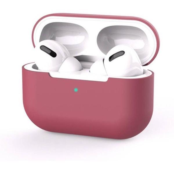 By Qubix - AirPods Pro Solid series - Siliconen hoesje - Wijnrood - AirPods hoesjes