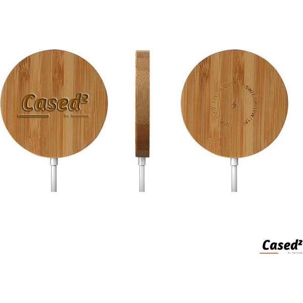 Cased2-Bamboe-Magsafe-Fast-Charger-Oplader-Draadloos-Iphone 12-12 Mini-12 Pro-12 Pro Max