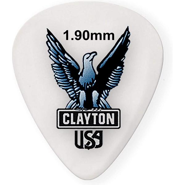 Clayton Acetal standaard plectrums 1.90 mm 6-pack