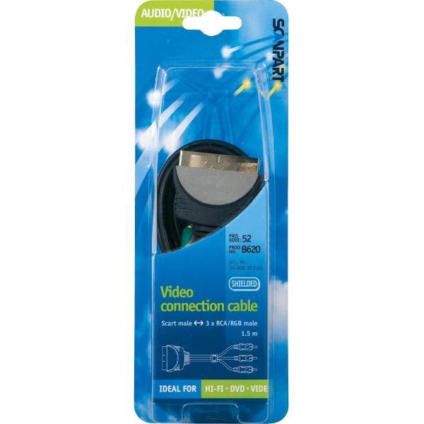 Scanpart Scart(m)-3tulp(m) Rgb 1.5m