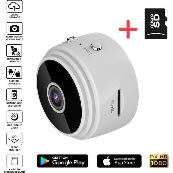 Verborgen Wifi Smart Spy Camera WIT - 1080p High Defenition - Incl. Micro SD geheugenkaart, mini spy cam, draadloos
