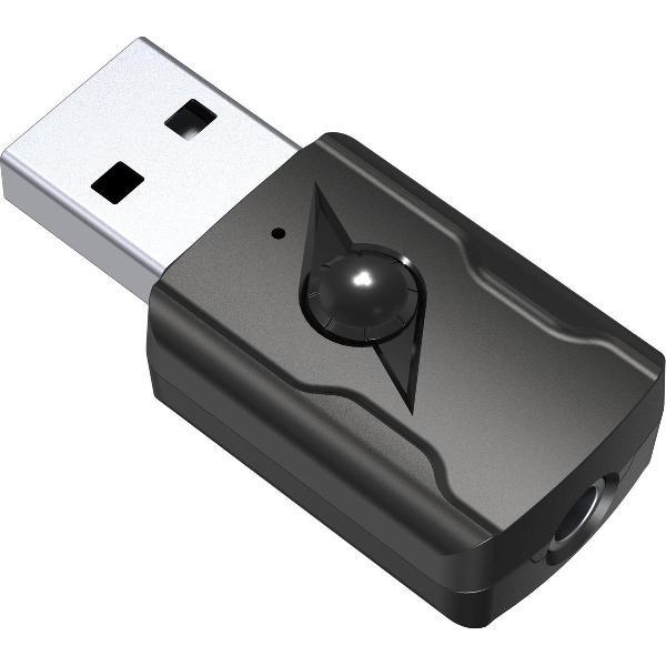 2 in 1 USB Bluetooth 5.0 Zender en Ontvanger - Bereik tot 10 Meter - Draadloze Audio Adapter - Wireless Transmitter & Receiver voor TV / PC / Auto / Koptelefoon / Luidspreker