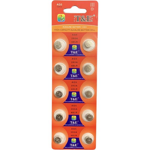 AG5 Alkaline Batterijen LR754/LR48 – Knoopcel - Hoge Capaciteit – 10 Stuks