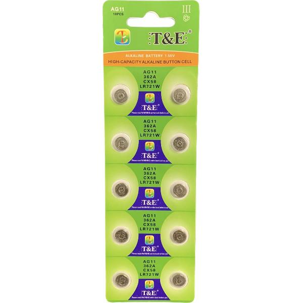 AG11 Alkaline Batterijen LR731/LR58 – Knoopcel - Hoge Capaciteit – 10 Stuks