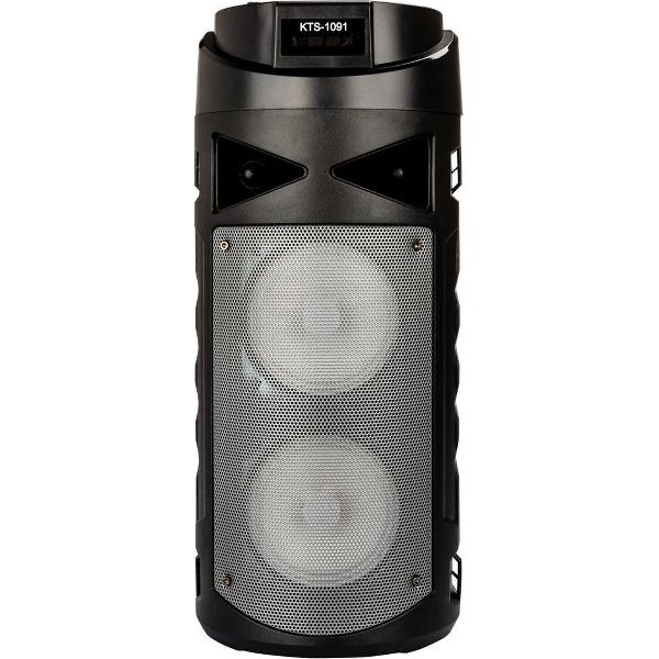 2 speaker bluetooth luidspreker met led - grijs