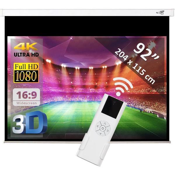 Elektrisch projectiescherm met afstandsbediening - 92