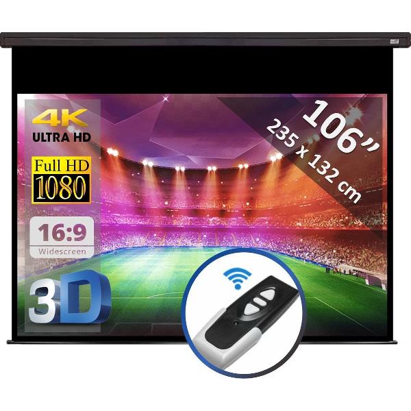 Elektrisch projectiescherm met afstandsbediening - 106