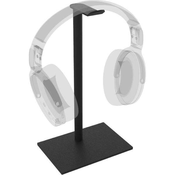 Cavus HSB Square Design Standaard voor Hoofdtelefoon - Koptelefoon Houder Trendy Zwart Staal - Rechthoekig