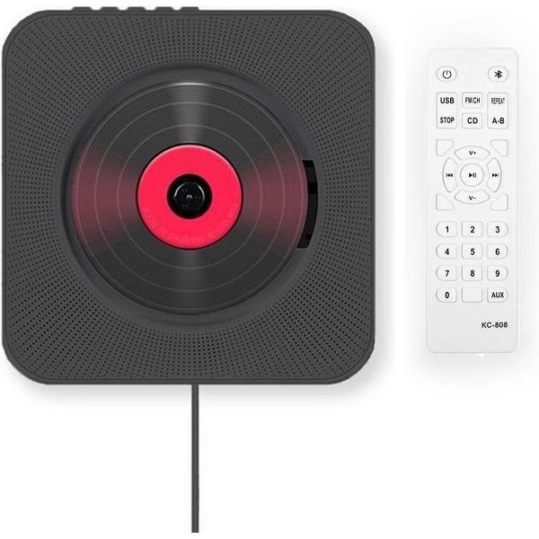 CD-Speler Draagbare met Bluetooth - 5 in 1 Aan de wand Monteerbare CD-speler - Veilig voor kinderen - Zwart