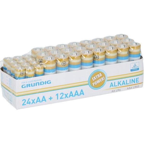 Voordeelset batterijen AA en AAA 108x stuks alkaline - Batterijen voordeelpakket AA Lr6 en AAA Lr03