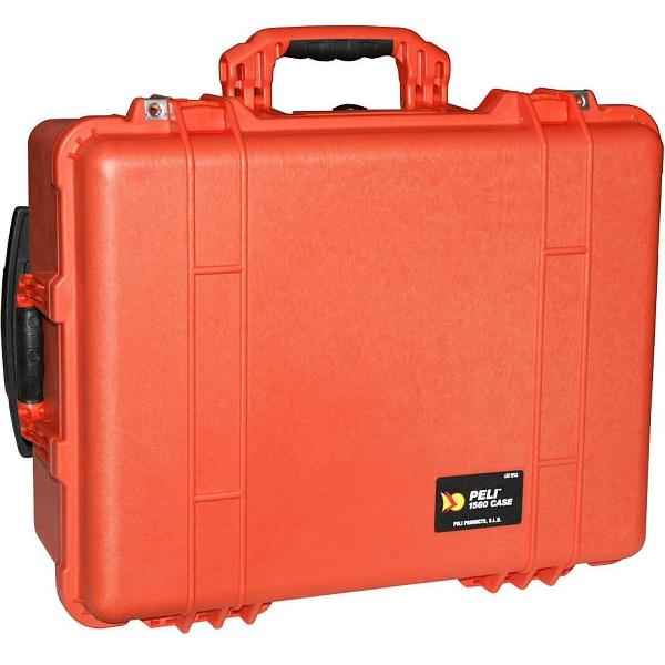 Peli 1560 Waterdichte Camerakoffer Oranje met Foam Interieur