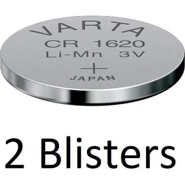 2 Stuks (2 Blisters a 1 st) Varta CR1620 Wegwerpbatterij Lithium