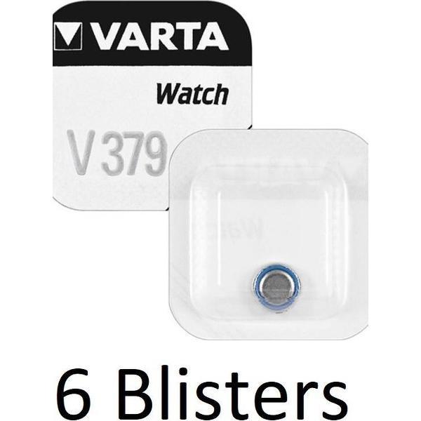 6 Stuks (6 Blisters a 1 st) Varta SR521 SW/SR63 SW/V379 Single-use battery Zilver-oxide 1,55 V