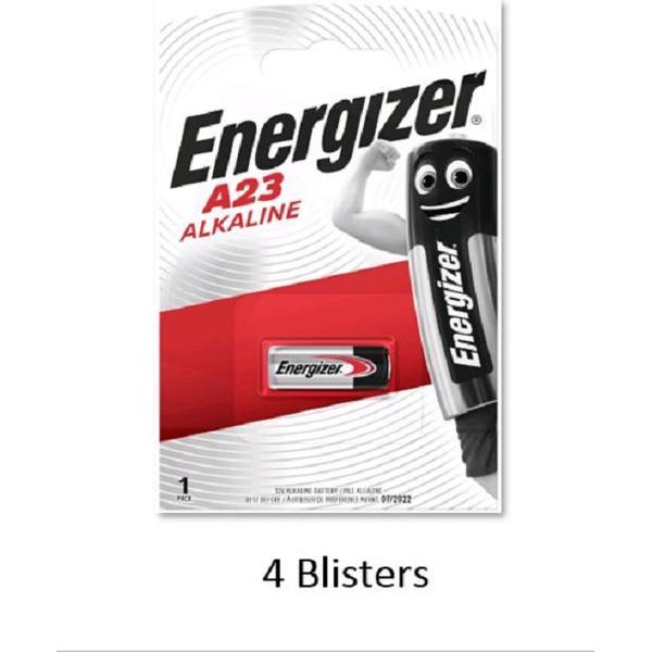 4 stuks (4 blisters a 1 stuk) Energizer Alkaline LR23 / A23 batterij 12v 55 mAh